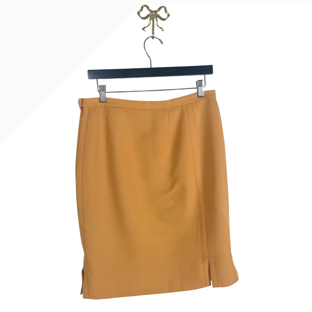 Lafayette 148 New York Mustard Yellow Pencil Skirt with Pockets Size 6